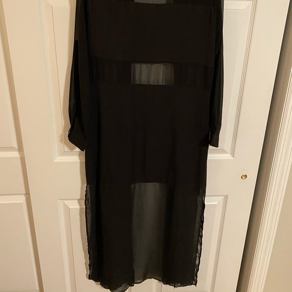 Black Chiffon Duster size large - Picture 3 of 3